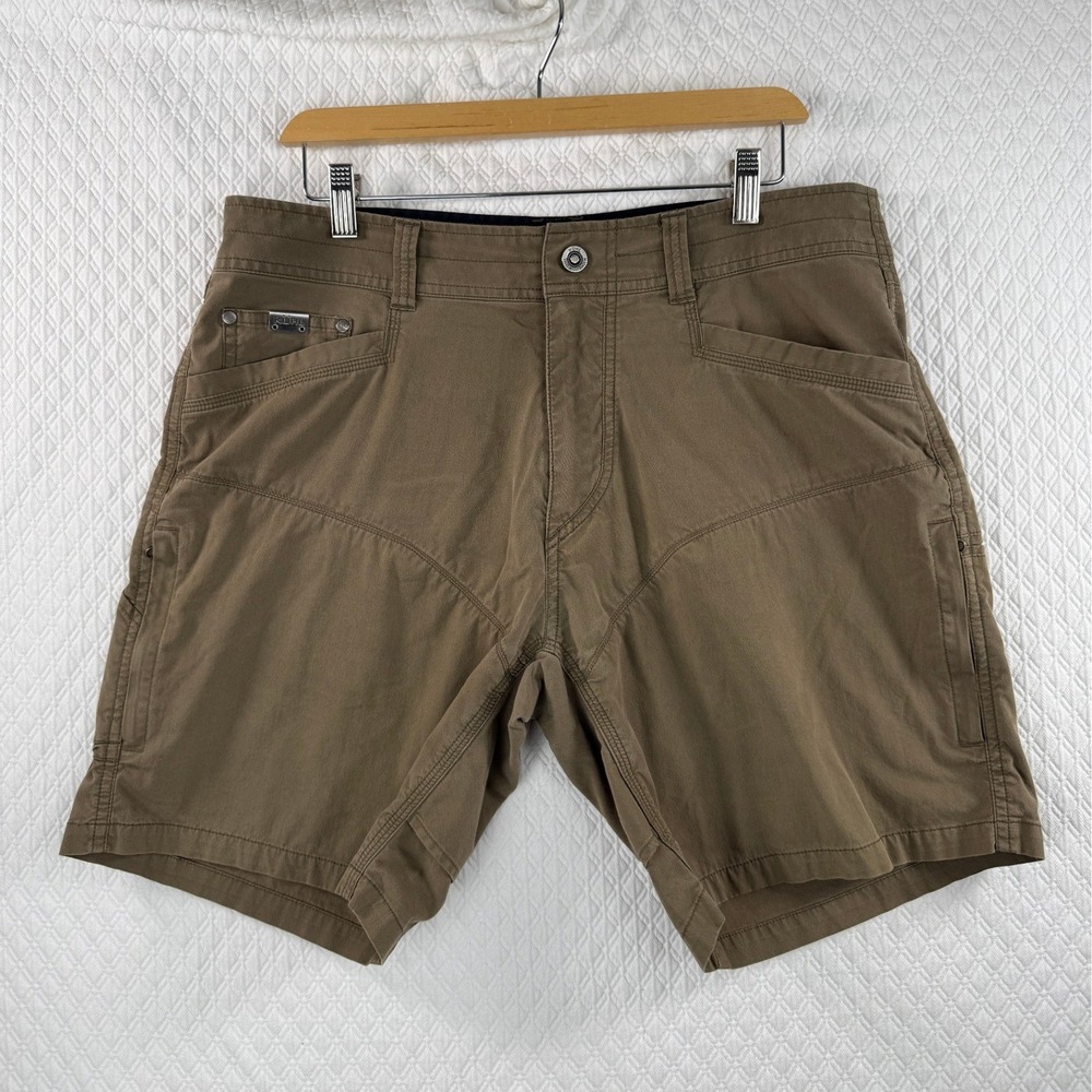 Kuhl Konfidant Air Mens 35 Brown Hiking Utility Cargo Shorts Articulated Fit
